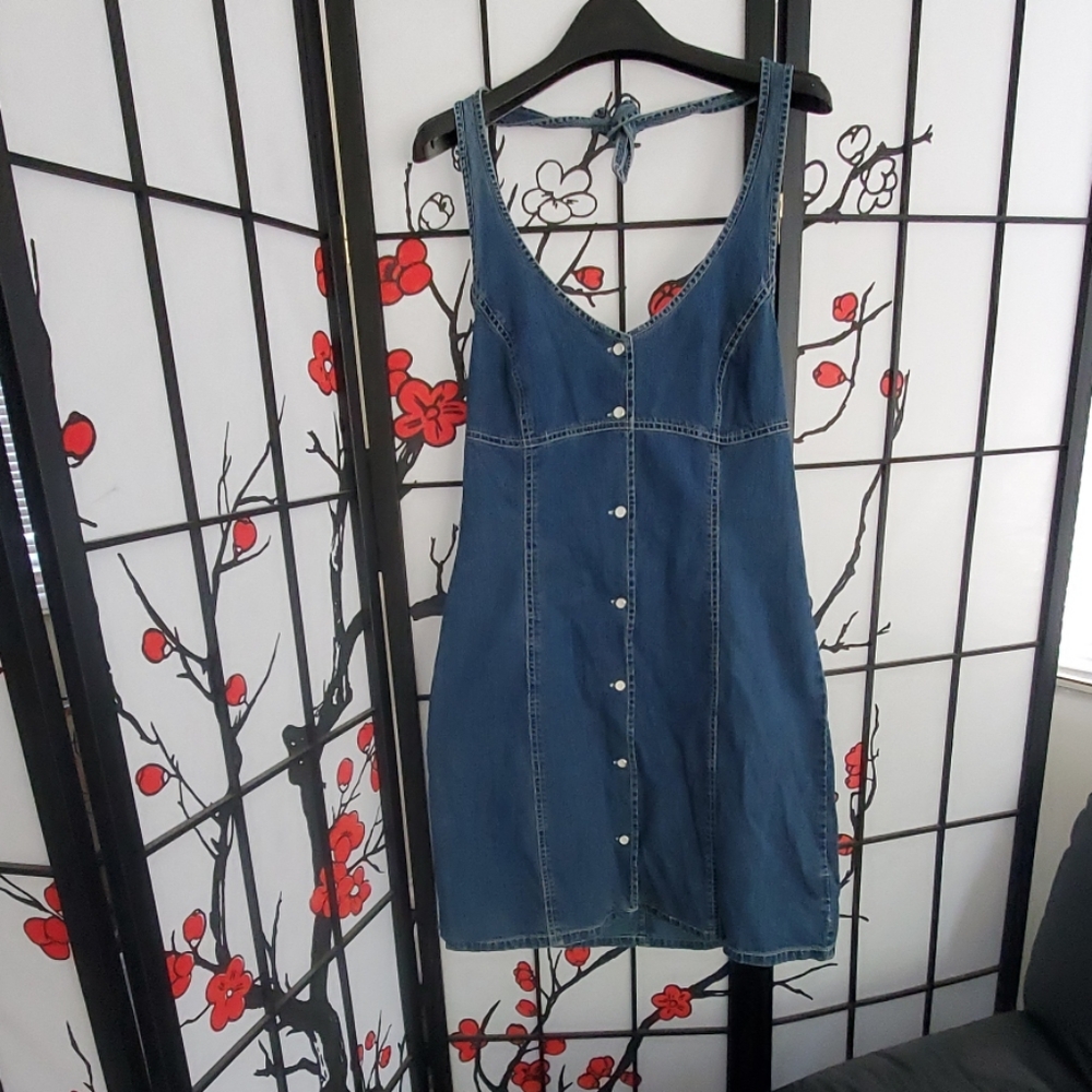 Vintage CK Calvin Klein jeans halter dress
